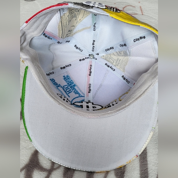 Colorful Patchwork Cap with Dollar Sign Design - Picture 4 of 5